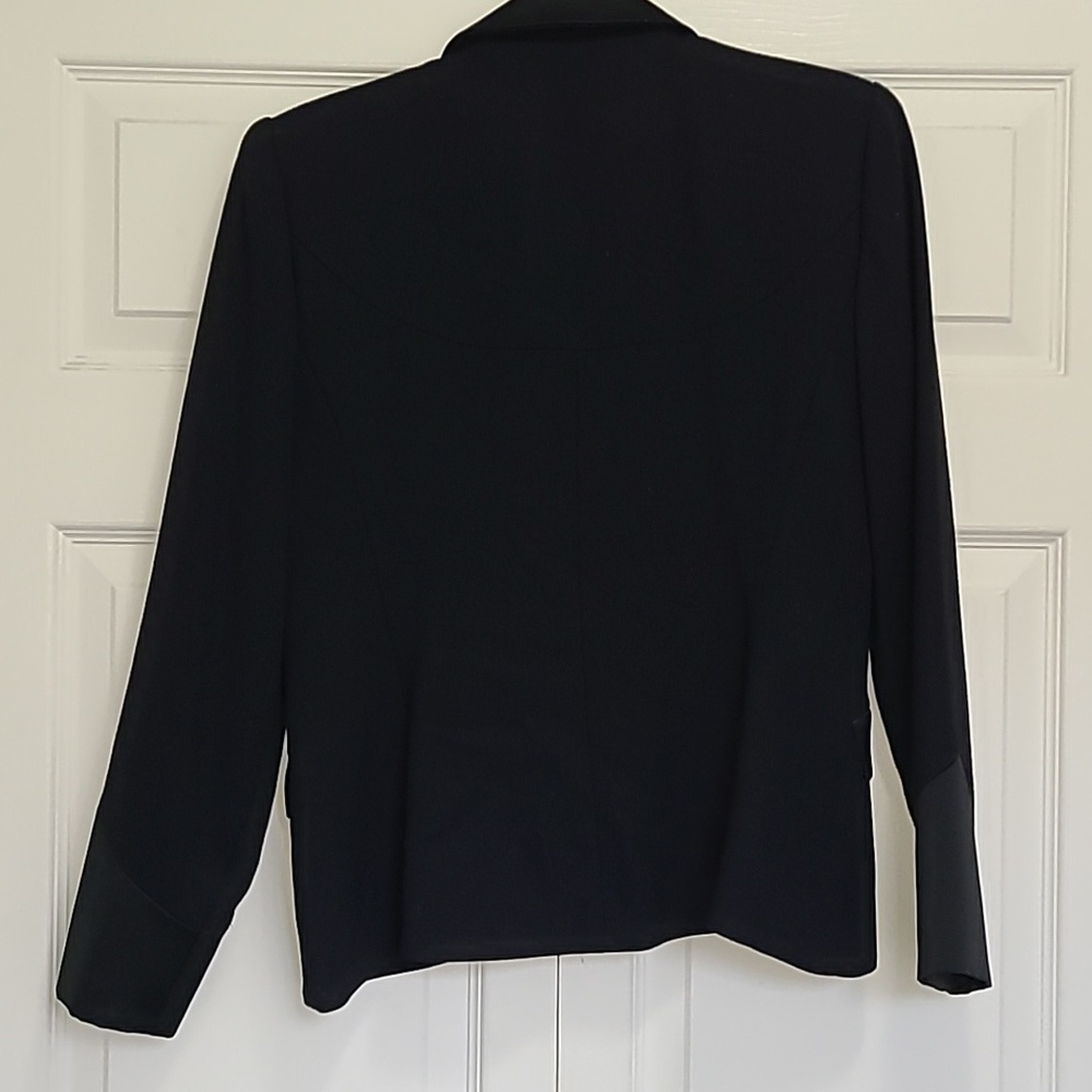 Kelly Graham New York Satin‎ Black Tuxedo Blazer Size 4 Gold Heart Bling Buttons - Picture 14 of 17